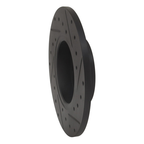 R1 78-82 Nissan 720 DATSUN Front Left Drilled & Slotted Black Brake Rotor