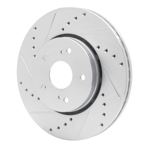 R1 10-13 Suzuki Kizashi Front Left Drilled & Slotted Silver Brake Rotor