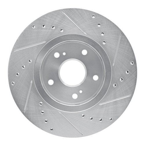 R1 10-13 Suzuki Kizashi Front Left Drilled & Slotted Silver Brake Rotor