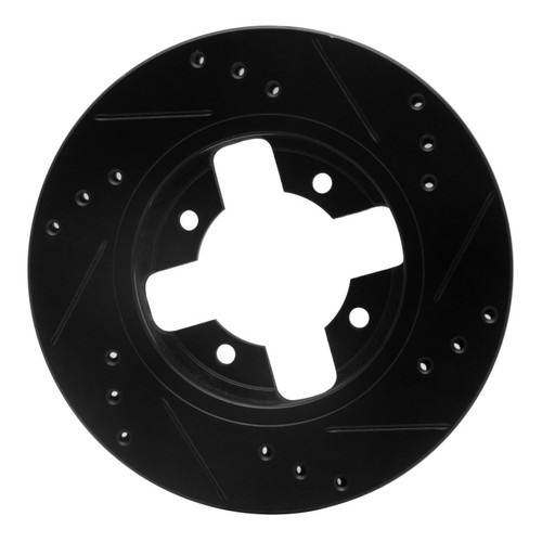 R1 84-86 Nissan 300ZX Front Left Drilled & Slotted Black Brake Rotor