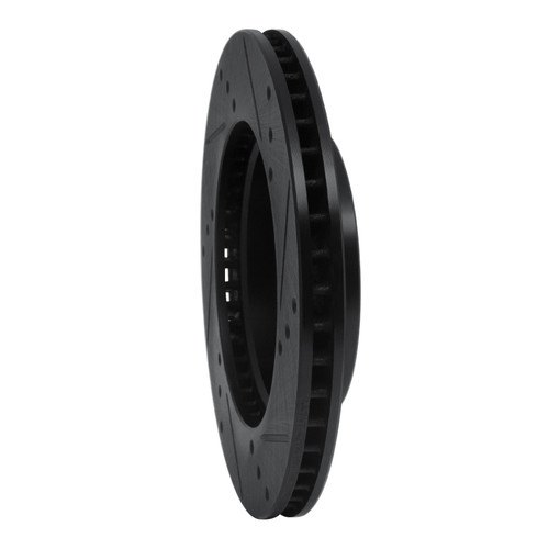 R1 11-25 Nissan Note (Mexico) Front Left Drilled & Slotted Black Brake Rotor