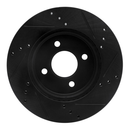 R1 11-25 Nissan Note (Mexico) Front Left Drilled & Slotted Black Brake Rotor
