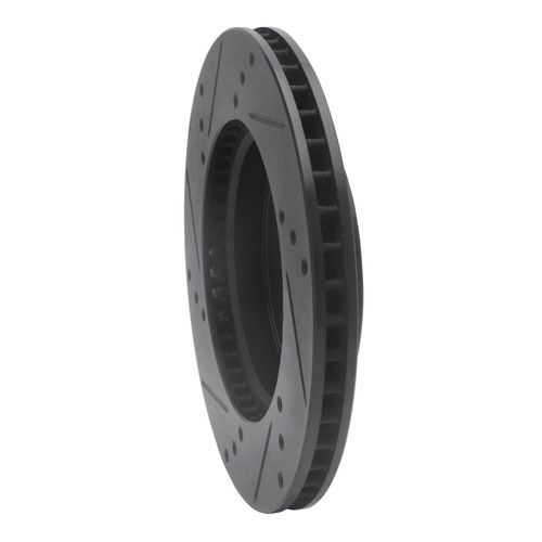 R1 11-25 Nissan Note (Mexico) Front Right Drilled & Slotted Black Brake Rotor