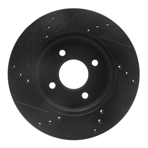R1 11-25 Nissan Note (Mexico) Front Right Drilled & Slotted Black Brake Rotor