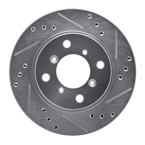 R1 95-02 Suzuki Esteem Front Right Drilled & Slotted Silver Brake Rotor