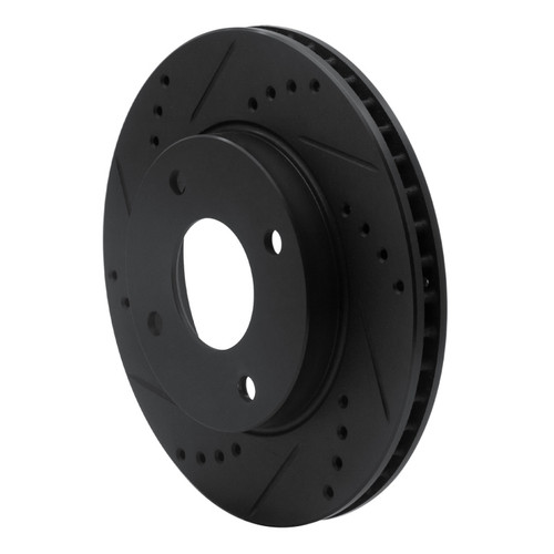 R1 07-17 Nissan TIIDA (Mexico) Front Left Drilled & Slotted Black Brake Rotor