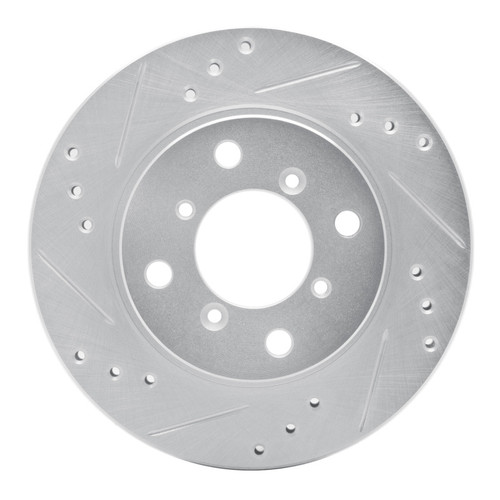 R1 95-02 Suzuki Esteem Front Left Drilled & Slotted Silver Brake Rotor