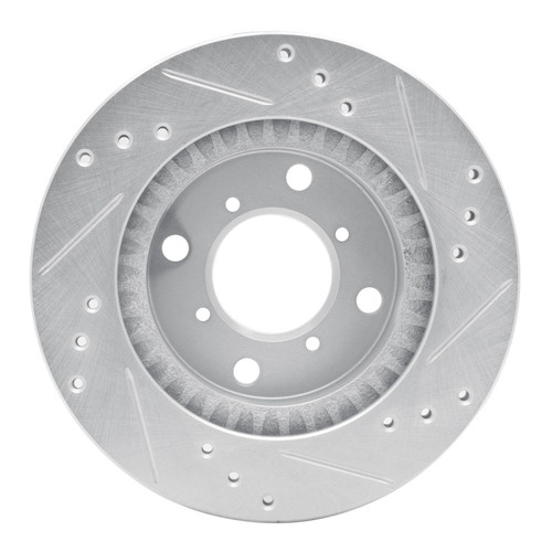 R1 95-02 Suzuki Esteem Front Left Drilled & Slotted Silver Brake Rotor
