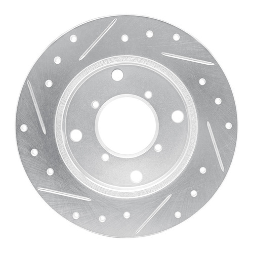 R1 89-94 Suzuki SWIFT Rear Right Drilled & Slotted Silver Brake Rotor
