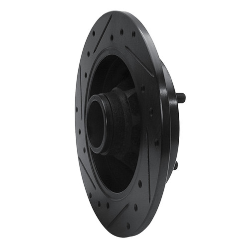 R1 88-88 Nissan Maxima Rear Left Drilled & Slotted Black Brake Rotor