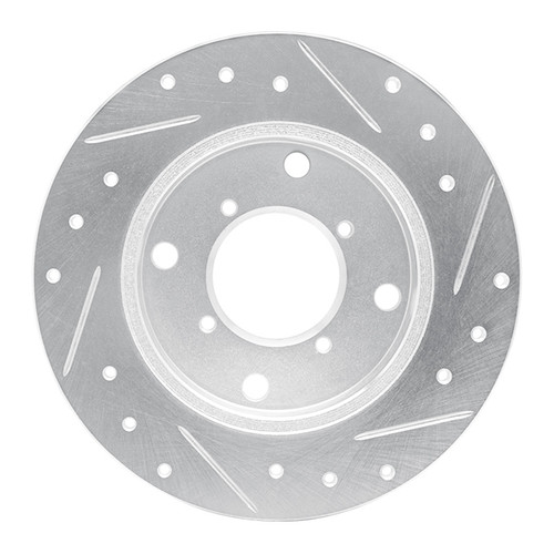R1 89-94 Suzuki SWIFT Rear Left Drilled & Slotted Silver Brake Rotor