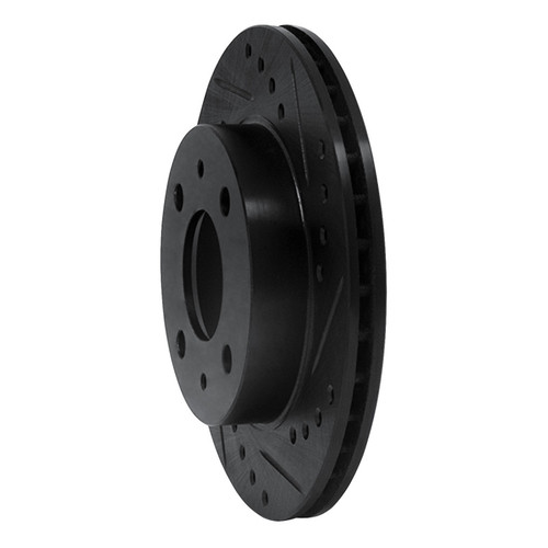 R1 95-00 Nissan Lucino (Mexico) Front Right Drilled & Slotted Black Brake Rotor