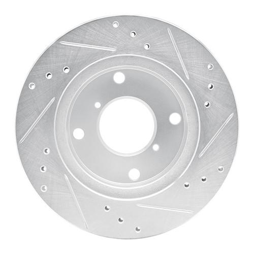 R1 89-94 Suzuki SWIFT Front Left Drilled & Slotted Silver Brake Rotor