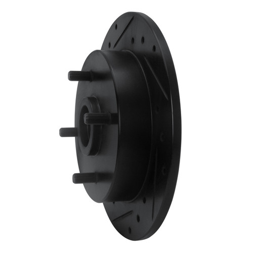 R1 88-88 Nissan Maxima Rear Right Drilled & Slotted Black Brake Rotor