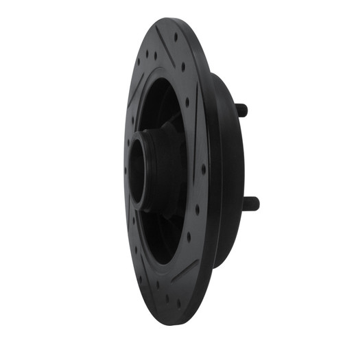 R1 88-88 Nissan Maxima Rear Right Drilled & Slotted Black Brake Rotor