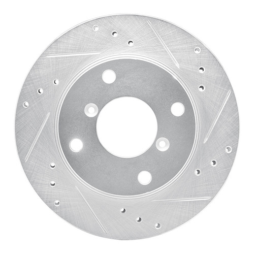 R1 89-94 Suzuki SWIFT Front Right Drilled & Slotted Silver Brake Rotor