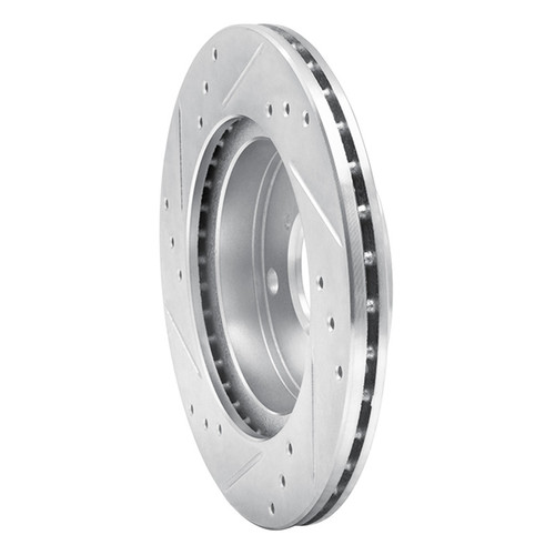 R1 89-94 Suzuki SWIFT Front Right Drilled & Slotted Silver Brake Rotor