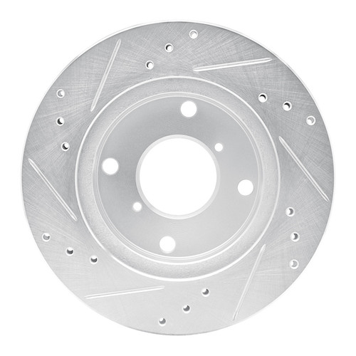 R1 89-94 Suzuki SWIFT Front Right Drilled & Slotted Silver Brake Rotor