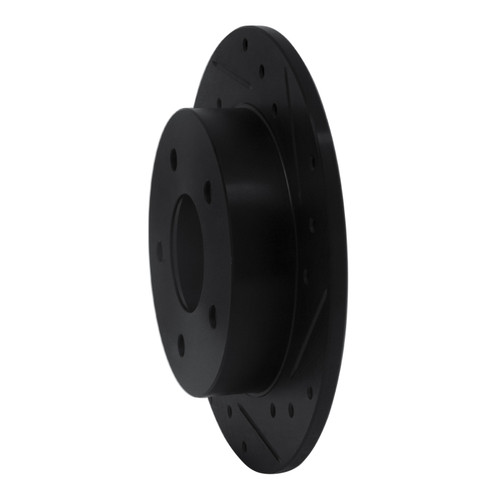 R1 89-93 Nissan Maxima Rear Right Drilled & Slotted Black Brake Rotor