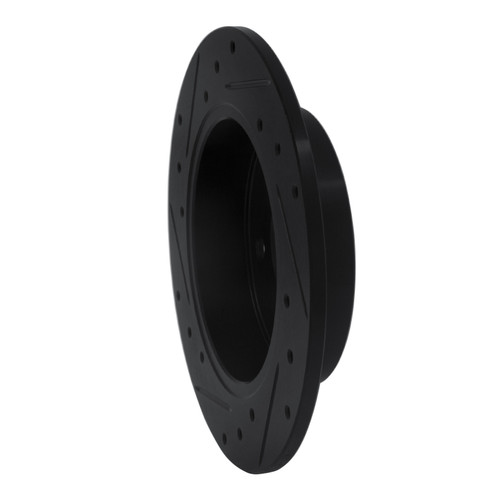 R1 89-93 Nissan Maxima Rear Right Drilled & Slotted Black Brake Rotor