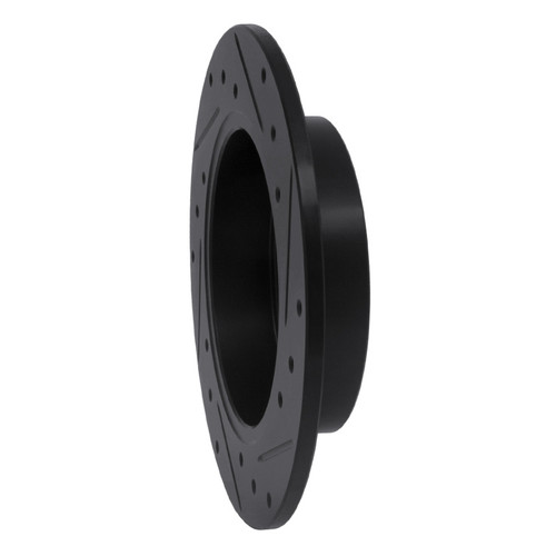 R1 89-93 Nissan Maxima Rear Left Drilled & Slotted Black Brake Rotor