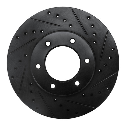 R1 93-98 Toyota T100 Front Right Drilled & Slotted Black Brake Rotor