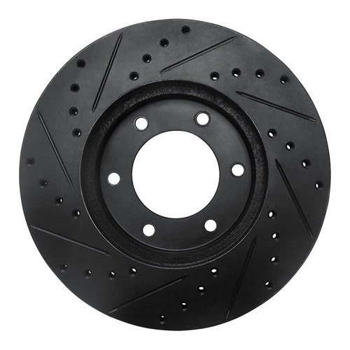 R1 93-98 Toyota T100 Front Right Drilled & Slotted Black Brake Rotor