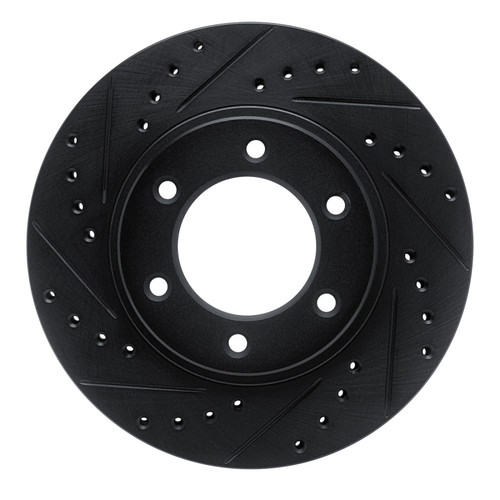 R1 93-98 Toyota T100 Front Left Drilled & Slotted Black Brake Rotor