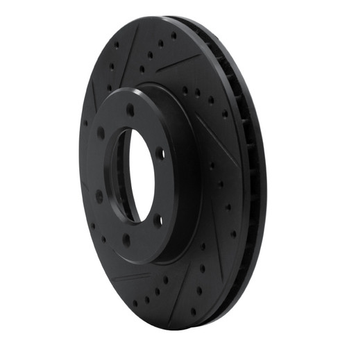 R1 93-98 Toyota T100 Front Left Drilled & Slotted Black Brake Rotor ECB-76119L