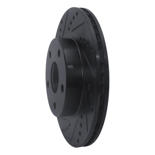 R1 91-97 Toyota Previa Front Left Drilled & Slotted Black Brake Rotor