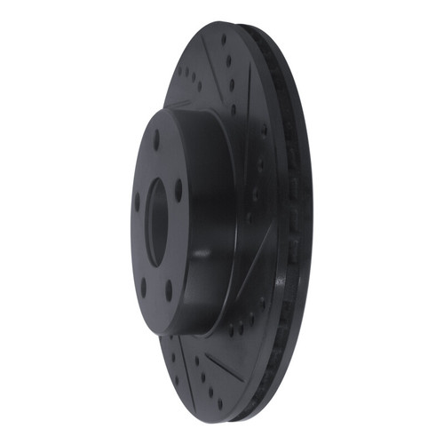 R1 91-97 Toyota Previa Front Right Drilled & Slotted Black Brake Rotor