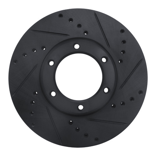 R1 89-93 Toyota Pickup Front Right Drilled & Slotted Black Brake Rotor