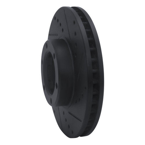 R1 89-93 Toyota Pickup Front Right Drilled & Slotted Black Brake Rotor