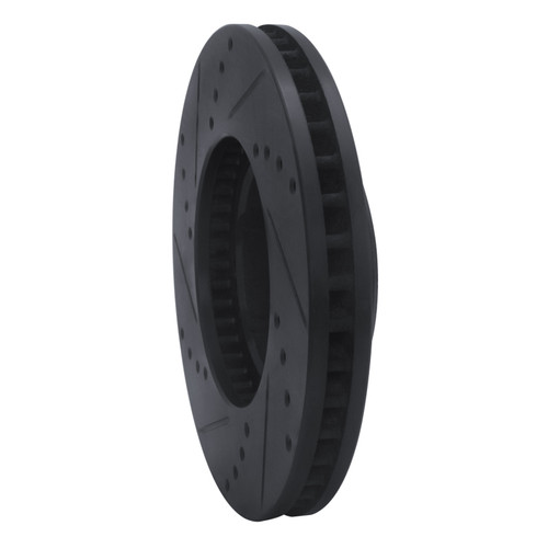 R1 89-93 Toyota Pickup Front Right Drilled & Slotted Black Brake Rotor