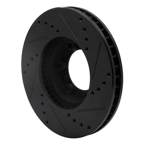 R1 89-93 Toyota Pickup Front Left Drilled & Slotted Black Brake Rotor