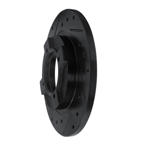 R1 82-86 Nissan SENTRA Front Left Drilled & Slotted Black Brake Rotor