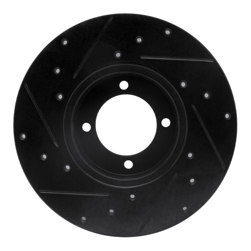 R1 80-83 Nissan 200SX Front Right Drilled & Slotted Black Brake Rotor