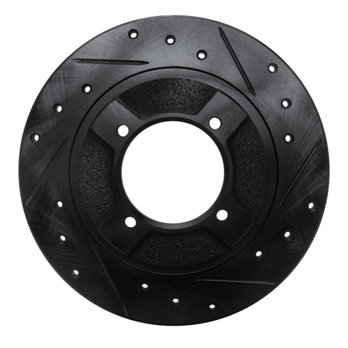 R1 82-86 Nissan Pulsar NX Front Right Drilled & Slotted Black Brake Rotor