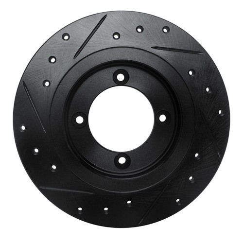 R1 82-86 Nissan Pulsar NX Front Right Drilled & Slotted Black Brake Rotor