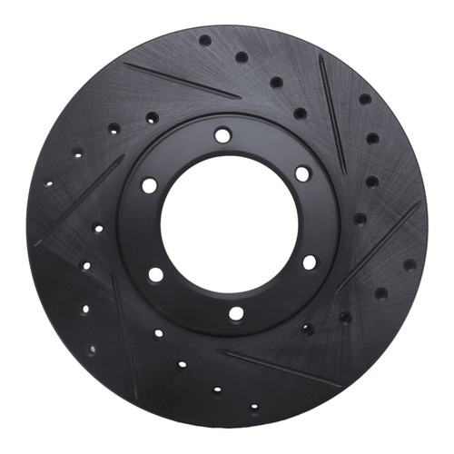 R1 87-88 Toyota Pickup Front Right Drilled & Slotted Black Brake Rotor