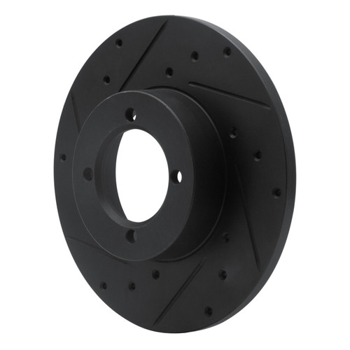 R1 80-83 Nissan 200SX Front Left Drilled & Slotted Black Brake Rotor