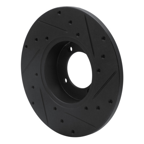 R1 80-83 Nissan 200SX Front Left Drilled & Slotted Black Brake Rotor