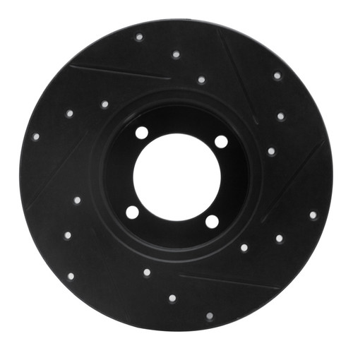 R1 80-83 Nissan 200SX Front Left Drilled & Slotted Black Brake Rotor