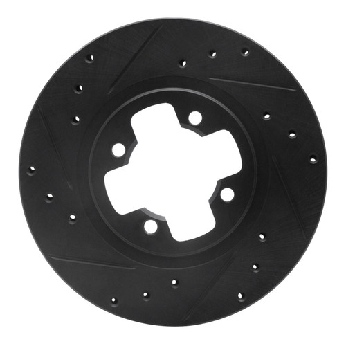 R1 81-88 Nissan Maxima Front Left Drilled & Slotted Black Brake Rotor