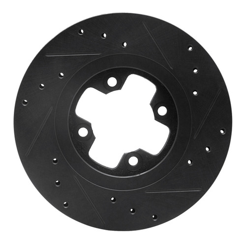 R1 81-88 Nissan Maxima Front Left Drilled & Slotted Black Brake Rotor