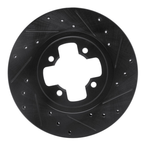 R1 81-88 Nissan Maxima Front Right Drilled & Slotted Black Brake Rotor