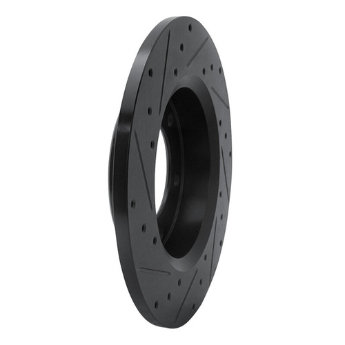 R1 81-85 Toyota 4Runner Front Right Drilled & Slotted Black Brake Rotor