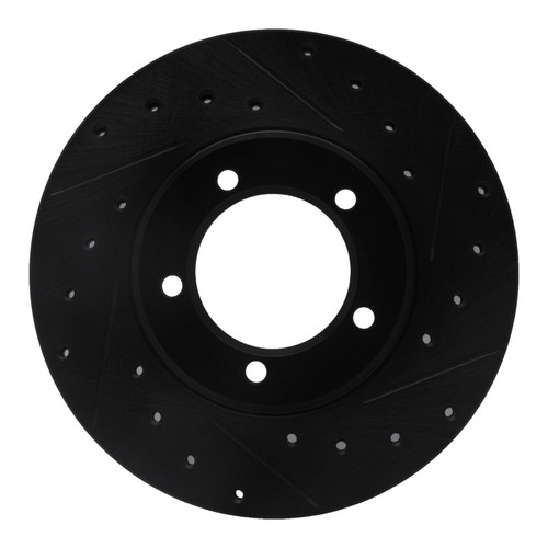 R1 79-83 Toyota Pickup Front Right Drilled & Slotted Black Brake Rotor