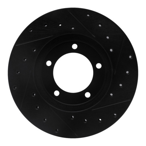 R1 79-83 Toyota Pickup Front Left Drilled & Slotted Black Brake Rotor