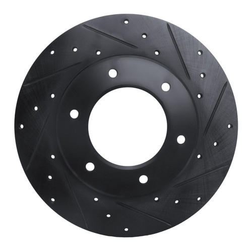 R1 79-80 Toyota Pickup Front Right Drilled & Slotted Black Brake Rotor